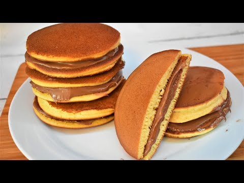 بان كيك ياباني|بان كيك بالنوتيلا للفطور خفيف وسهل  Fluffy Japanese Pancakes