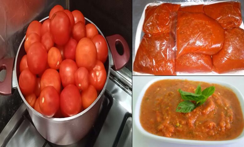 طريقة عمل صلصة طماطم في أكياس